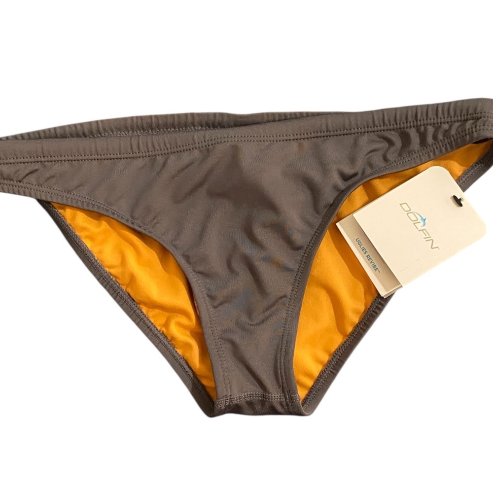 🍂 Dolfin Gray and Orange reversible Bikini Bottom xl